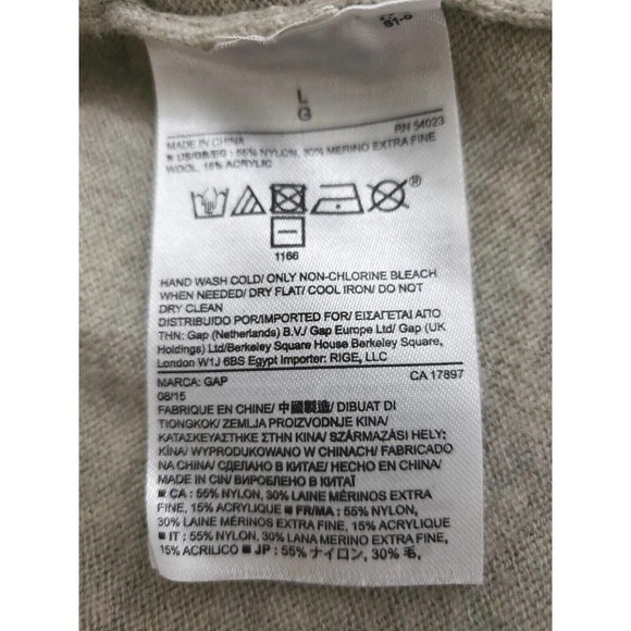 Gap~Woman Size L~Gray Long Delves Button-Up Sweater Cardigan, Pockets Wool Blend - Picture 8 of 14